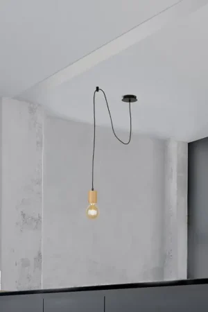 Suspension industrielle bois et métal Spinny Vente Directe