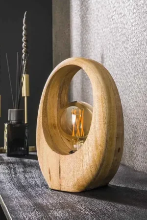 Nouvel Arrivage Lampe à poser naturelle H 30 cm manguier massif Archibal