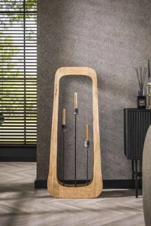 Jusqu'à Épuisement Des Stocks Lampe à poser naturel en bois de manguier massif H 120 cm Brio