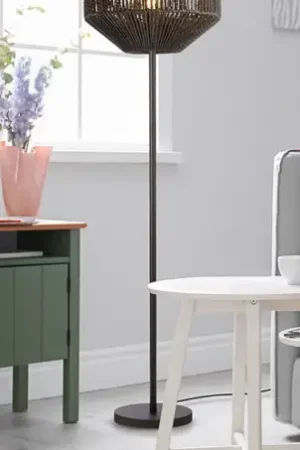Nouvelle Collection Lampadaire moderne noir Wicker