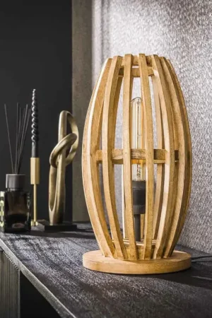 Acheter En Ligne Lampe à poser naturelle en bois de manguier massif Côme
