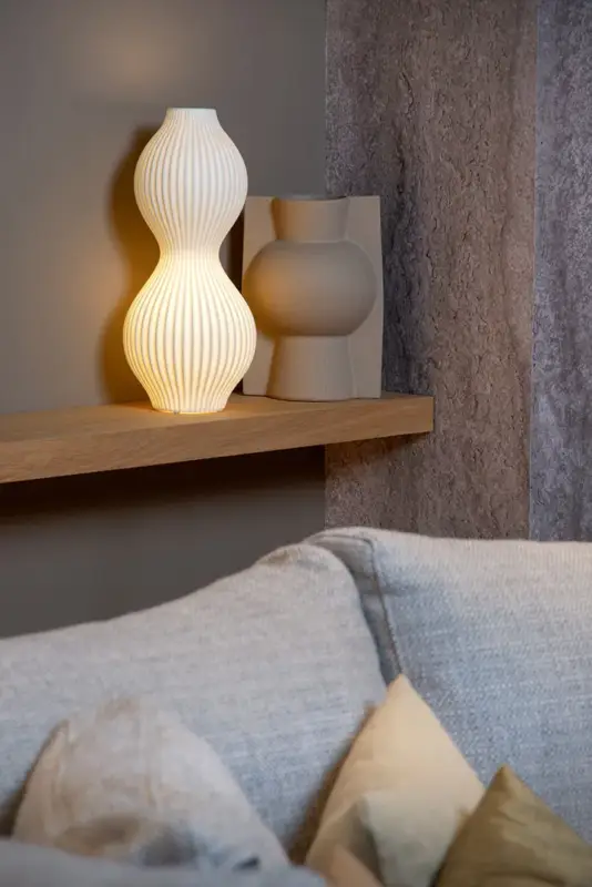 Commande En Gros Lampe de table classique porcelaine rond blanc Leticia