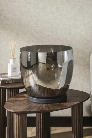 Certifié Lampadaire moderne en verre gris Ø 33 cm Hoggy