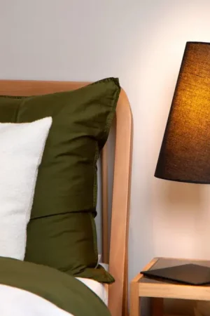 Lampe de table campagnard acier et tissu Keria Nouvel Arrivage