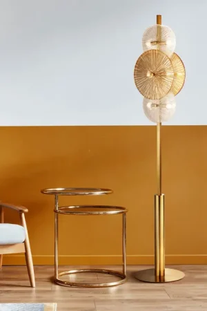 Promotion Lampadaire contemporain laiton Wagon