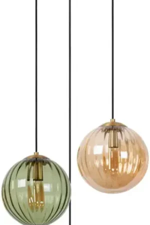 Prix Choc Suspension rétro verre et métal 3 boules Martha