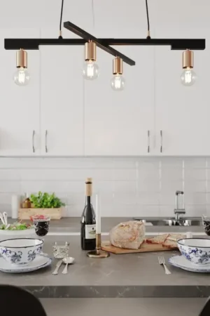 Suspension industrielle 4 lampes Zeona Produit De Marque
