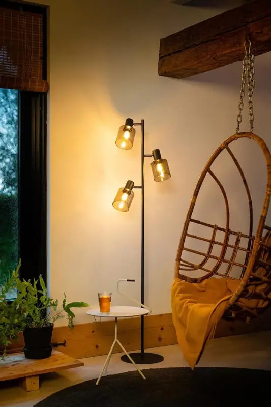 Lampadaire vintage pour salon 3xE27 Kaiho Offre Exclusive