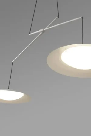 Affaire À Saisir Lustre moderne en métal blanc 2 lampes Ø40 cm Marie