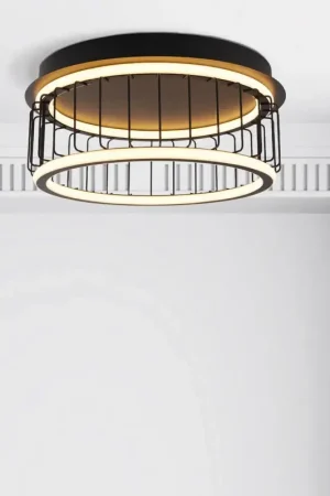 Certifié Plafonnier industriel LED noir Ø 40 cm Circolo