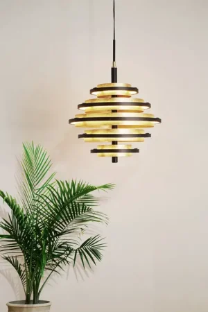 Meilleur Choix Suspension LED noir et or moderne Hive
