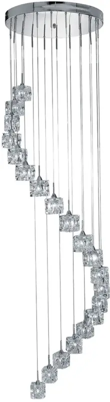 Commande En Gros Suspension 20 lampes moderne LED verre et métal Ice Cube