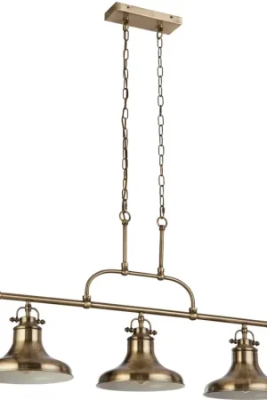 Achat Immédiat Lustre laiton industriel 3 lampes Dallas