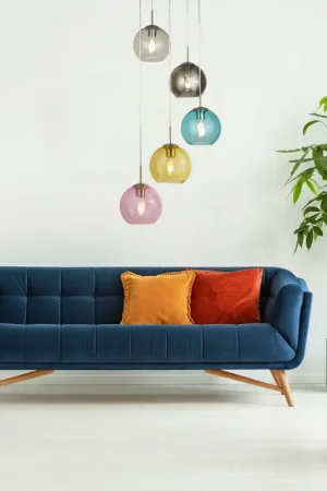 Bon Plan Suspension moderne multicolore 5 lampes Mardi Gras