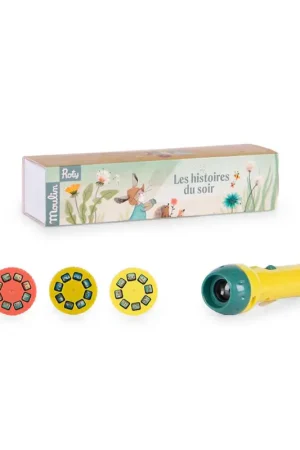Lampe à histoires jaune 3 disques - Trois petits lapins Dernière Chance