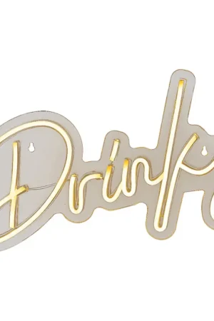 Haute Qualité Néon LED décoratif "Drinks" blanc chaud 40x25cm
