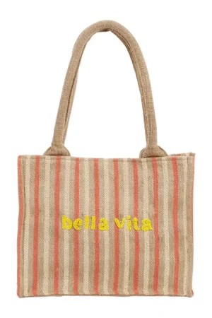 Sac "Bella Vita" en jute et coton naturel - Palma Satisfait Ou Remboursé