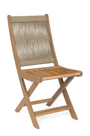Solde Chaise de jardin pliante en bois d'acacia taupe - Danubio
