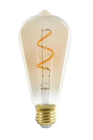 Retour Gratuit Ampoule LED poire filament spirale ambre E27 3.5W