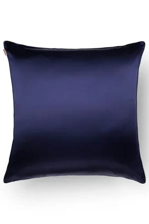 Super Prix Taie d'oreiller en soie bleu nuit 65x65cm