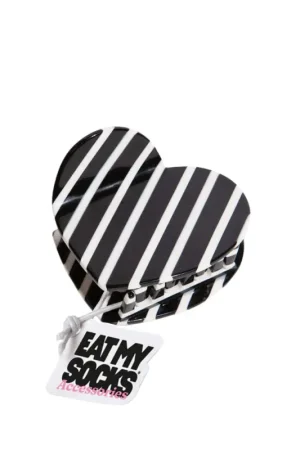 Pince à cheveux cœur noir et blanc Haute Qualité
