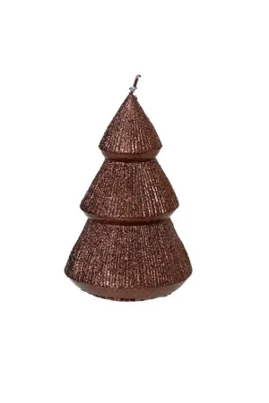 Commander Maintenant Bougie sapin pailleté marron 12h