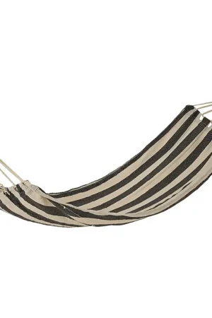 Bon Marché Hamac en coton rayé blanc et bleu 200x80cm