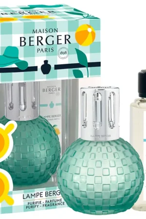 Nouveauté Coffret lampe diffuseur en verre vert avec recharge parfumée menthe givrée 250ml - Disco