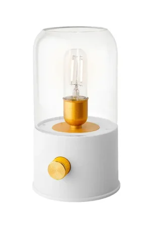 Lampe tempête LED rechargeable blanc h20cm Bon Marché