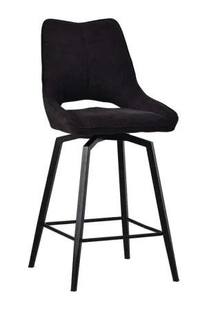 Chaise de bar pivotante en tissu marron - Stockholm Meilleur Choix