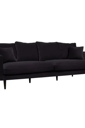 Achat Immédiat Canapé fixe 3 places Marius - Velours Vintage - Adore Anthracite