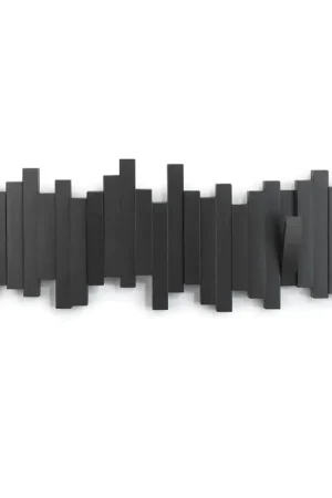 Patère murale 5 crochets rabattables noir Jusqu'à Épuisement Des Stocks