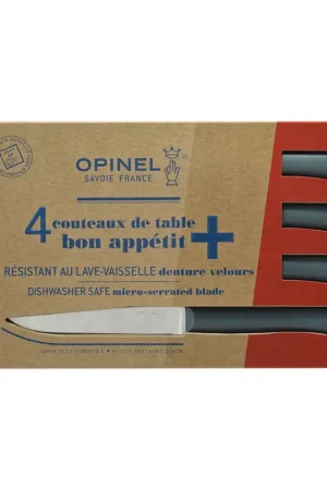 Pas Cher Coffret 4 couteaux de table anthracite - Opinel