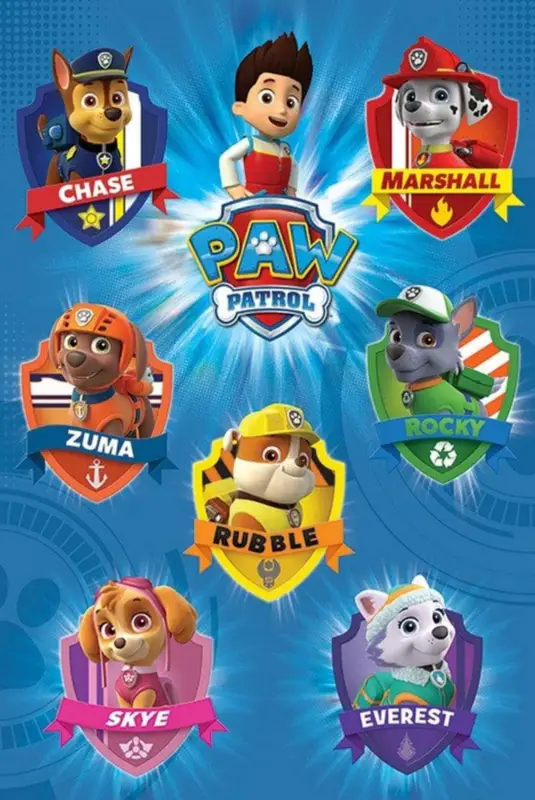 Produit De Marque Poster Paw Patrol - Crests 61x91,5cm
