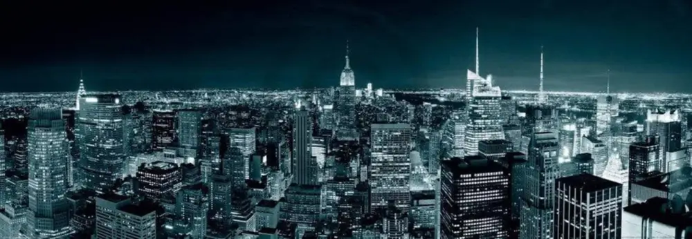 Affaire À Saisir Affiche Art Shutterstock - Manhatten Skyline at Night 95x33cm