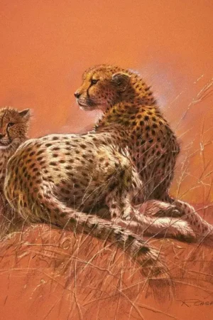 Achetez Aujourd'hui Affiche Art Renato Casaro - Cheetah Mother 50x50cm