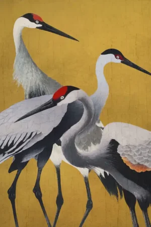 Commande En Gros Papier Peint - Yellow Cranes 200x250cm - Intissé