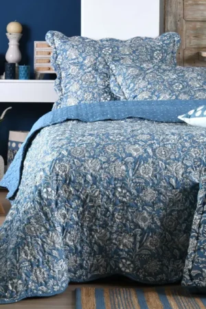 Ensemble réversible boutis et taies au style fleuri Retour Gratuit