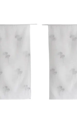Nouveauté Paire de petits voilages brodés de fleurs