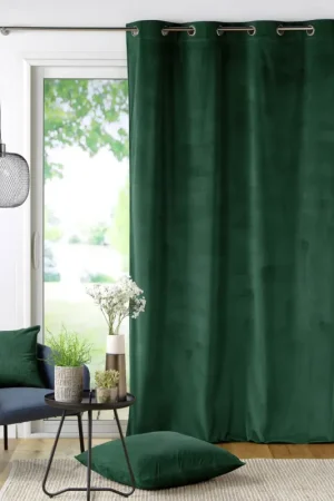 Rideau à œillets casual sauge velours côtelé uni Certifié