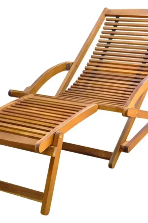 Seulement Aujourd'hui Transat avec repose pied en bois d'acacia