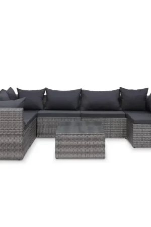 Salon de jardin avec coussin, résine tressée Dernier Modèle