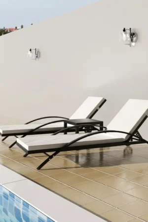 Duo de 2 chaises longue avec table basse Must-Have