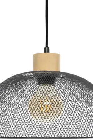 Prix Bas Suspension cloche en métal et bois