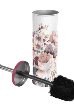 Brosse et pot wc aux impressions fleuries Acheter Direct