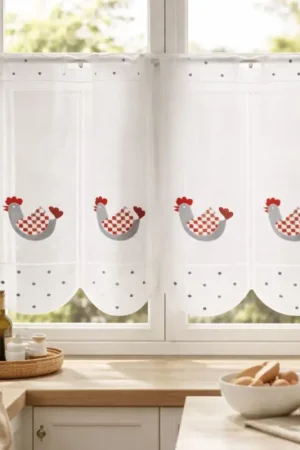 Brise bise aux broderies de poules Retour Gratuit