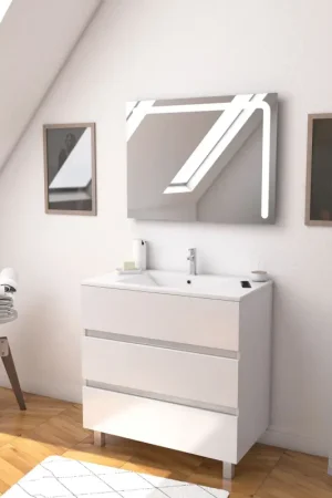 Nouveauté Ensemble meuble vasque et miroir à led