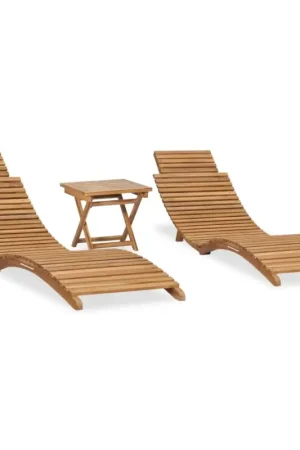 Ensemble transats et table en teck Top Vente