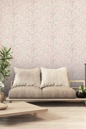 Papier peint imprimé fleur de cerisier Soldes