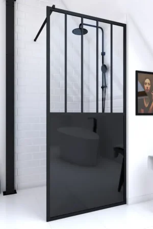 Commander Maintenant Paroi de douche verrière en verre trempé 5 mm avec structure aluminium